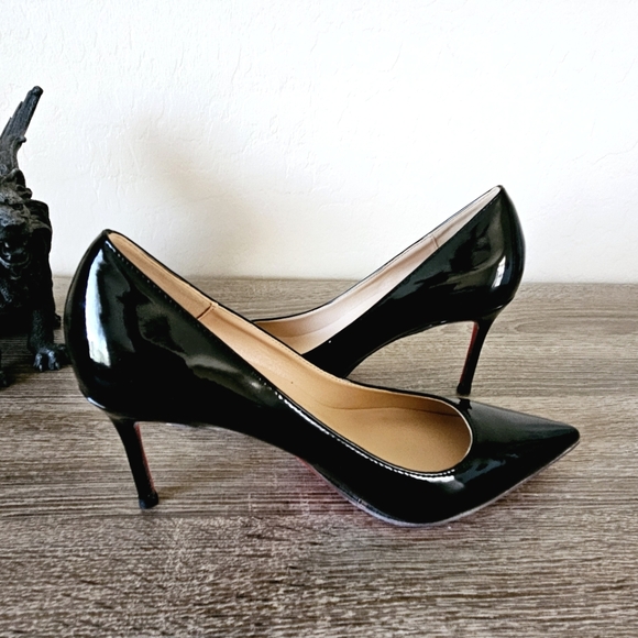 Christian LouBoutin Kate Pumps Patent calf leather Black Size 38 Fits 7-7.5 US - Picture 3 of 16
